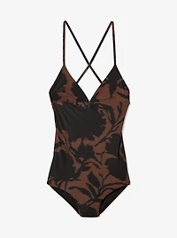 Floral Chiné Crepe Crossback Swimsuit