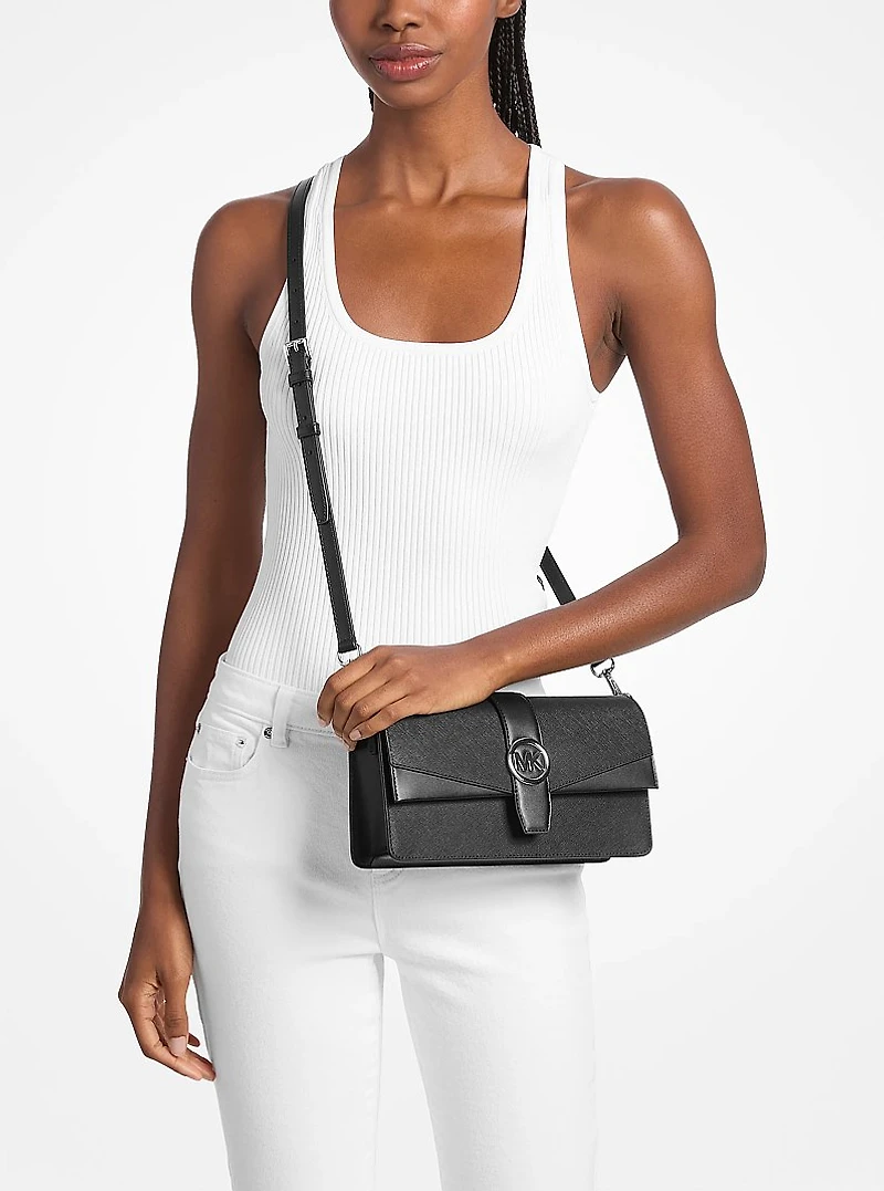Greenwich Medium Saffiano Leather Convertible Shoulder Bag