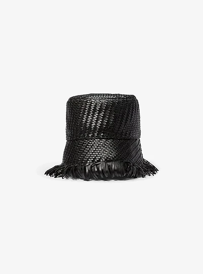 Hand-Woven Leather Bucket Hat