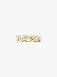 Precious Metal-Plated Cubic Zirconia Tennis Ring