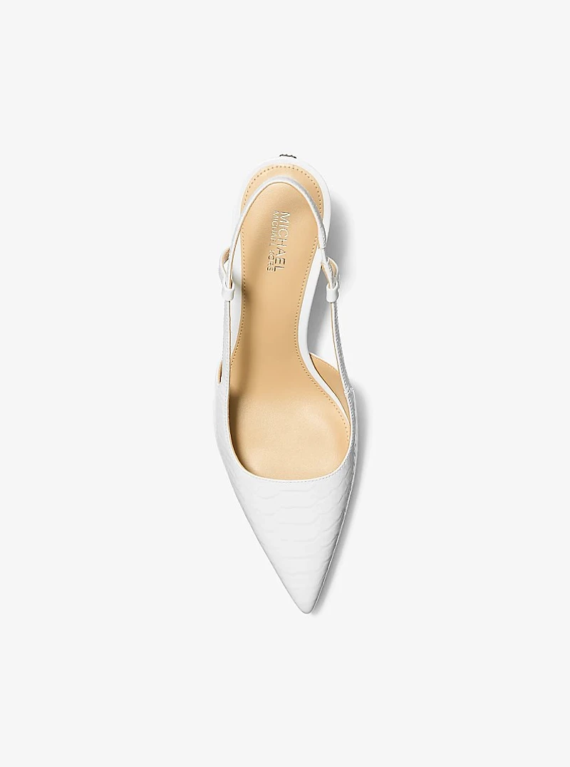 Alora Snake Embossed Leather Slingback Pump