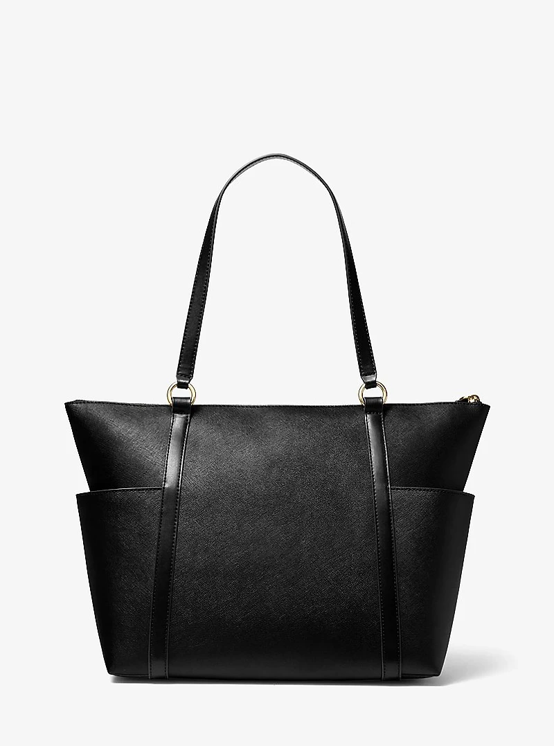 Sullivan Large Saffiano Leather Top-Zip Tote Bag