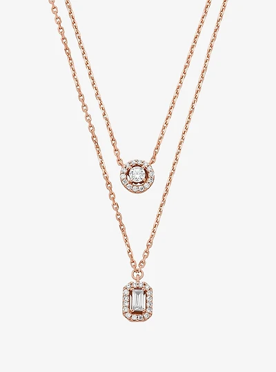 Precious Metal-Plated Double Layered Necklace