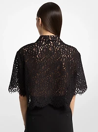 Floral Corded Lace Cropped Shirt