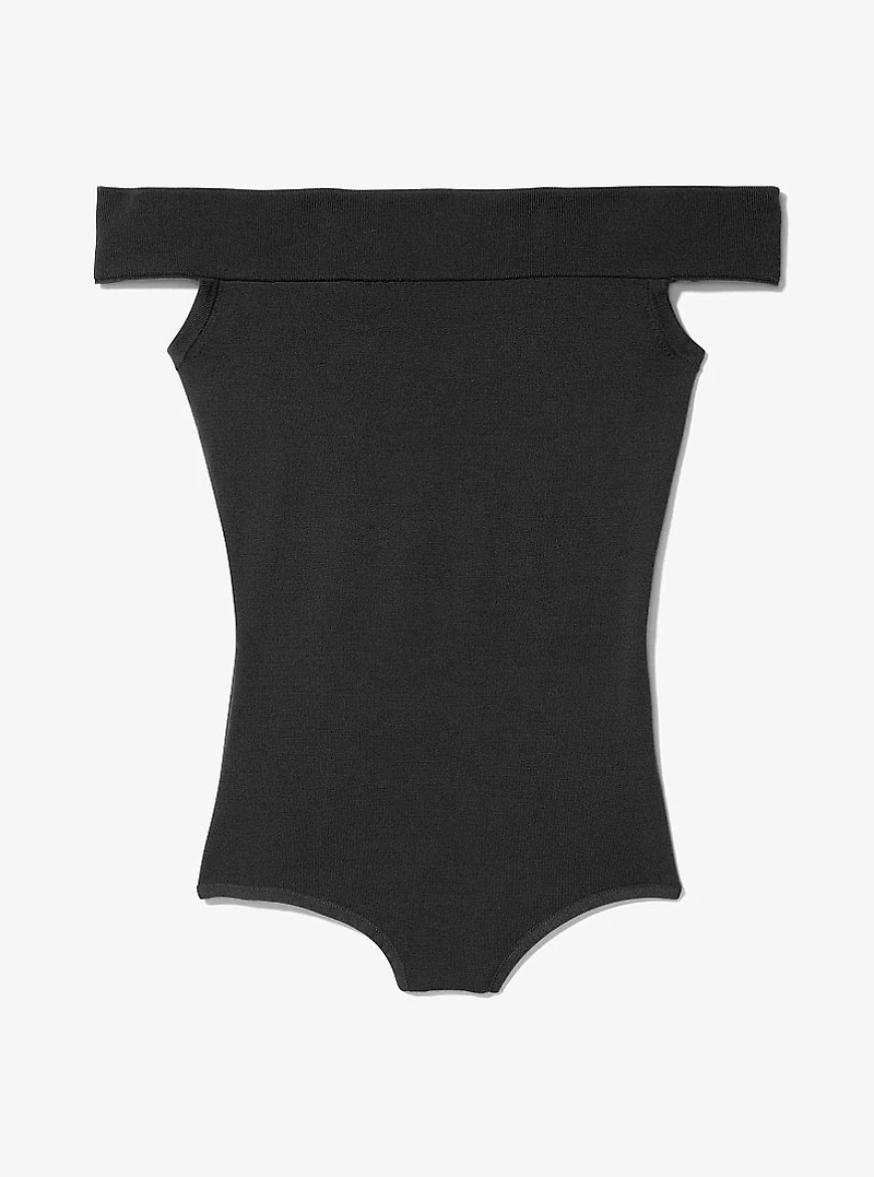 Wool Blend Off-The-Shoulder Bodysuit