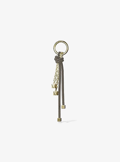 Gold-Tone and Speckled Cord Bag Charm