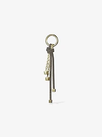 Gold-Tone and Speckled Cord Bag Charm