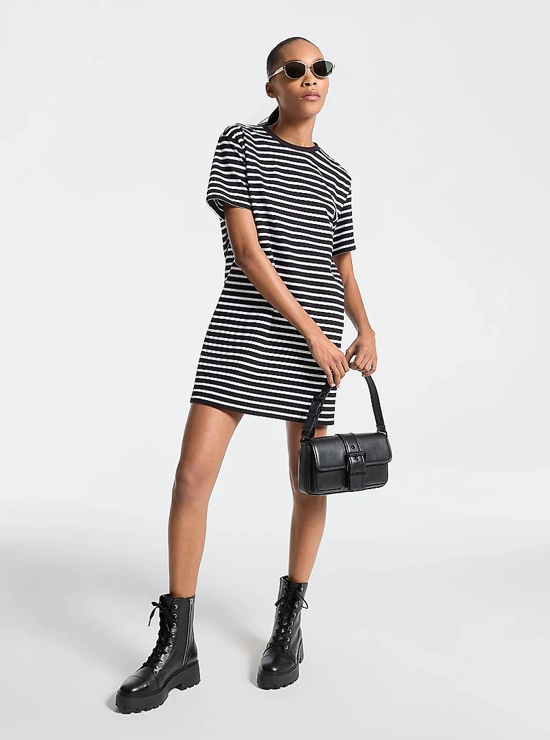 Striped Cotton T-Shirt Dress