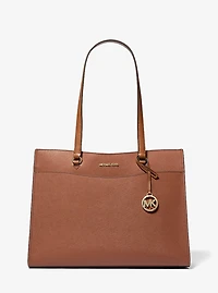 Jet Set Travel Large Saffiano Leather Pocket Tote Bag