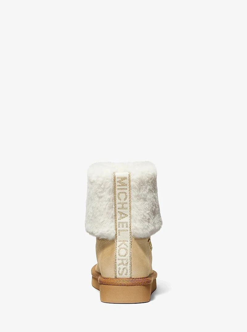 Julia Faux Fur Trim Metallic Leather Boot