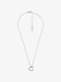 Pavé Heart Curb-Link Necklace