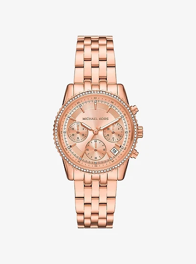 Mini Bryant Pavé Rose Gold-Tone Watch
