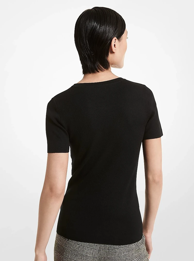 Cashmere Short-Sleeve Sweater