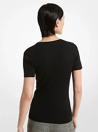 Cashmere Short-Sleeve Sweater