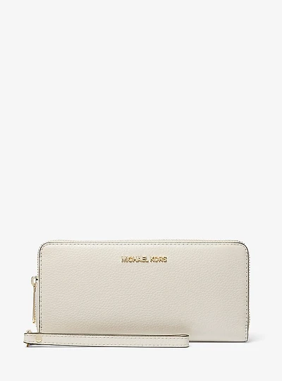 Jet Set Travel Large Pebbled Leather Wristlet
