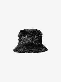 Oversized Hand-Stitched Fringe Bucket Hat