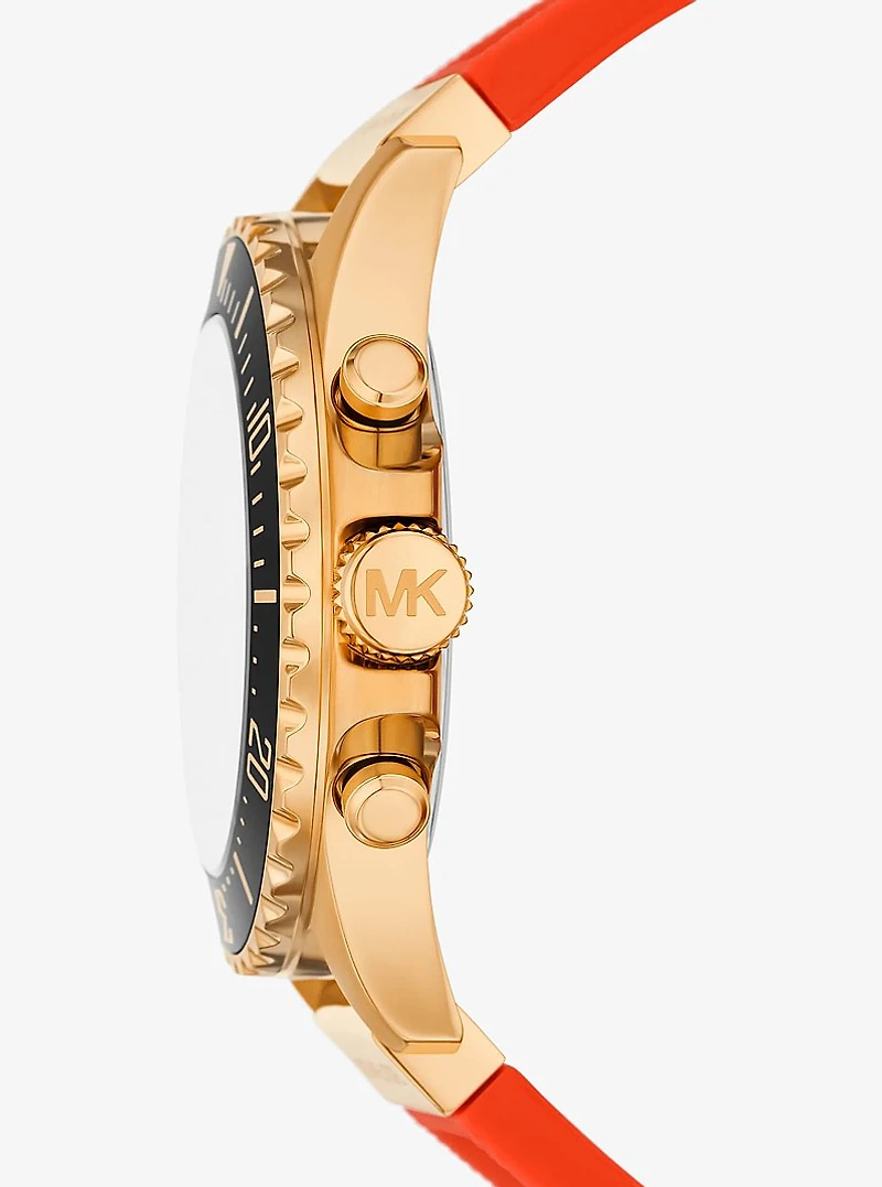 Oversized Everest Gold-Tone and Silicone Watch