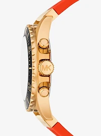 Oversized Everest Gold-Tone and Silicone Watch