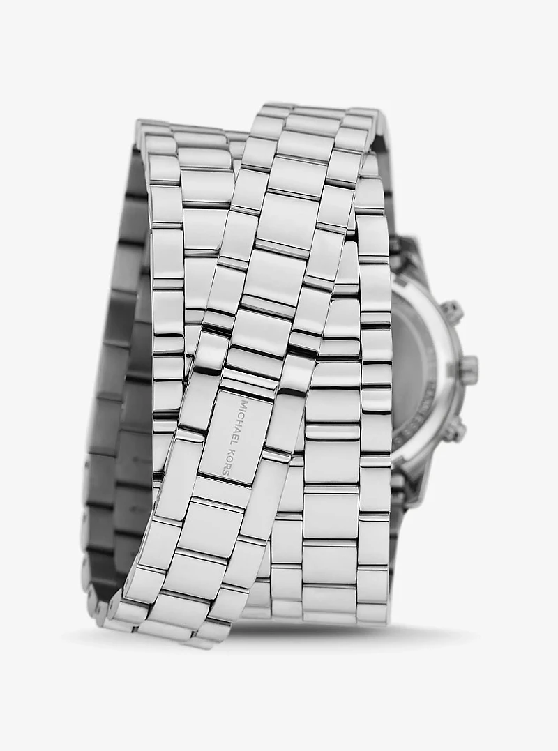 Runway Rhodium-Plated Stainless Steel Triple Wrap Watch