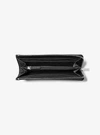 Jet Set Travel Large Saffiano Leather Quarter-Zip Wallet