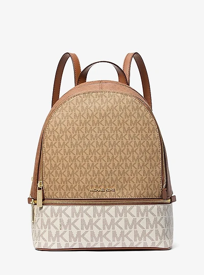 Rhea Medium Color-Block Signature Logo Backpack