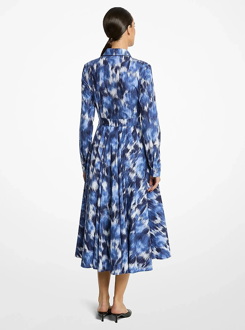 Floral Chiné Cotton Poplin Shirtdress