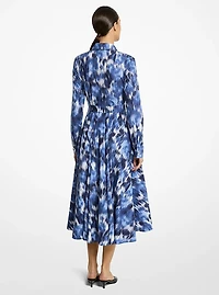 Floral Chiné Cotton Poplin Shirtdress