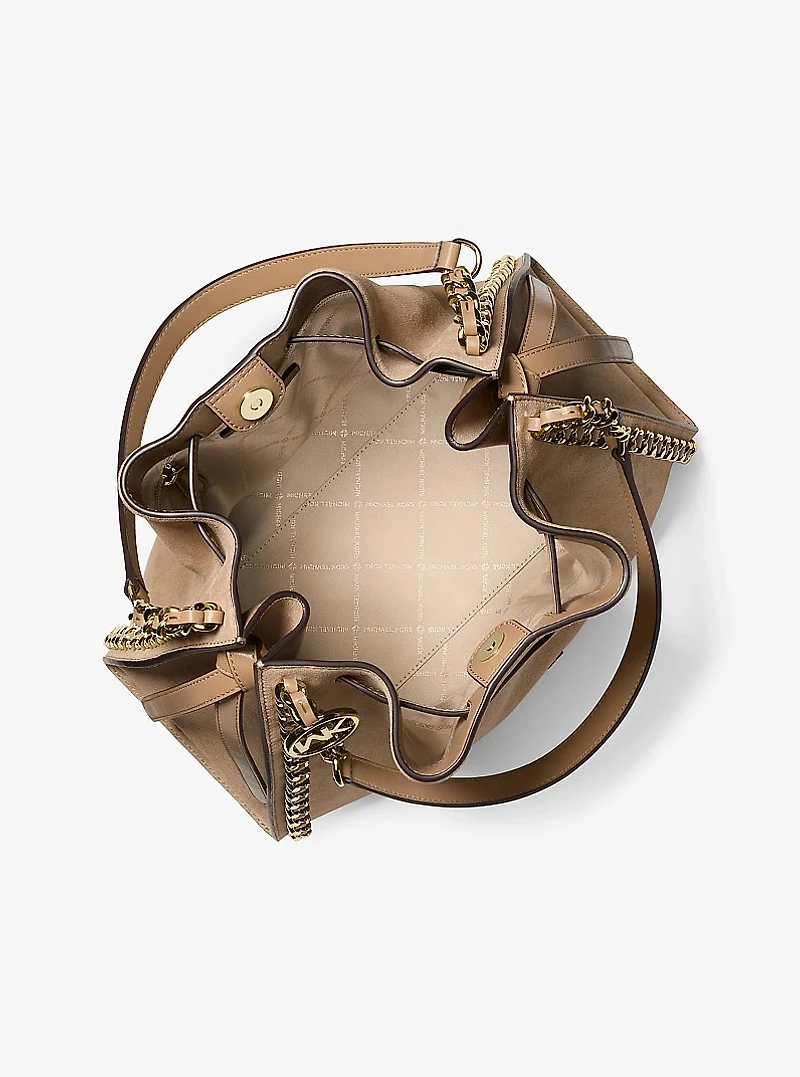 Mina Large Suede Chain Shoulder Bag