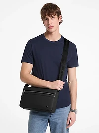 Edison Medium Scratch-Resistant Crossgrain Leather Messenger Bag