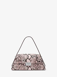Ludlow Medium Snake Embossed Leather Shoulder Bag