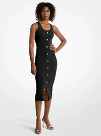 Stretch Viscose Blend Midi Tank Dress