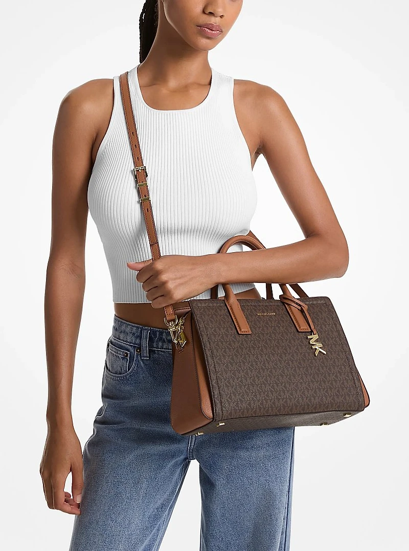 Laila Medium Signature Logo Satchel