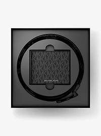 Signature Logo Wallet and Belt Gift Set