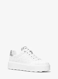 Romey Metallic Two-Tone Signature Logo Platform Sneaker