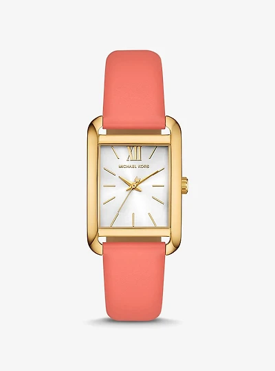 Petite Monroe Gold-Tone and Leather Watch