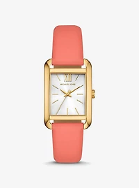 Petite Monroe Gold-Tone and Leather Watch