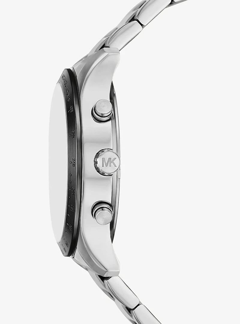 Oversized Berkley Pavé Silver-Tone Watch