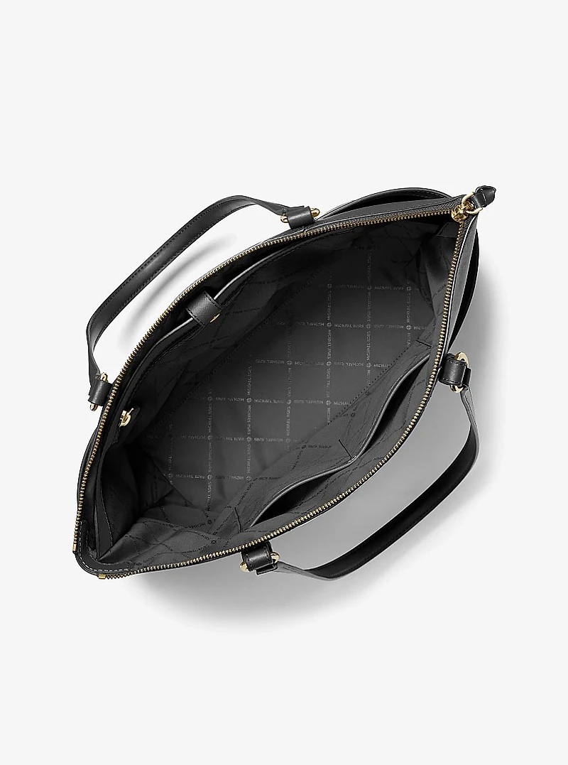 Sullivan Large Saffiano Leather Top-Zip Tote Bag