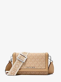 Jet Set Small Signature Logo Print Woven Smartphone Crossbody Bag