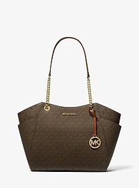 Jet Set Large Signature Logo Shoulder Bag