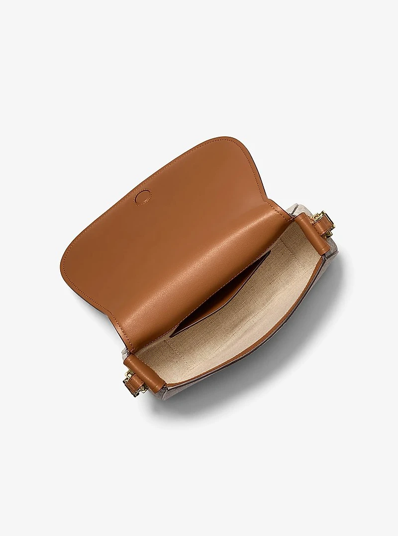 Lydia Medium Signature Logo Messenger Bag