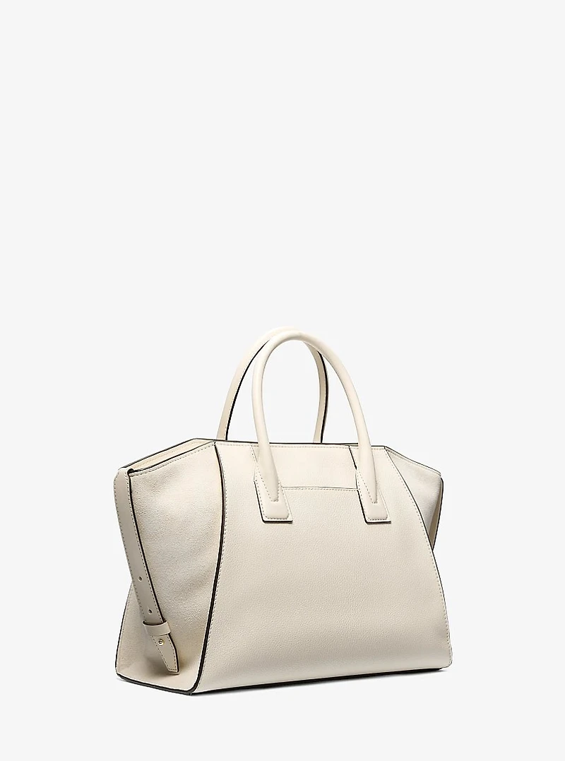 Avril Large Leather and Suede Satchel