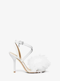 Whitby Feather Trim Leather Sandal