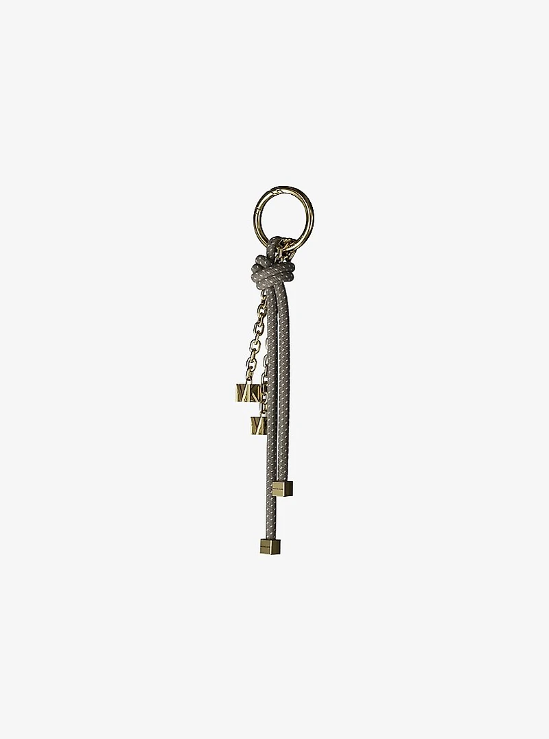 Gold-Tone and Speckled Cord Bag Charm