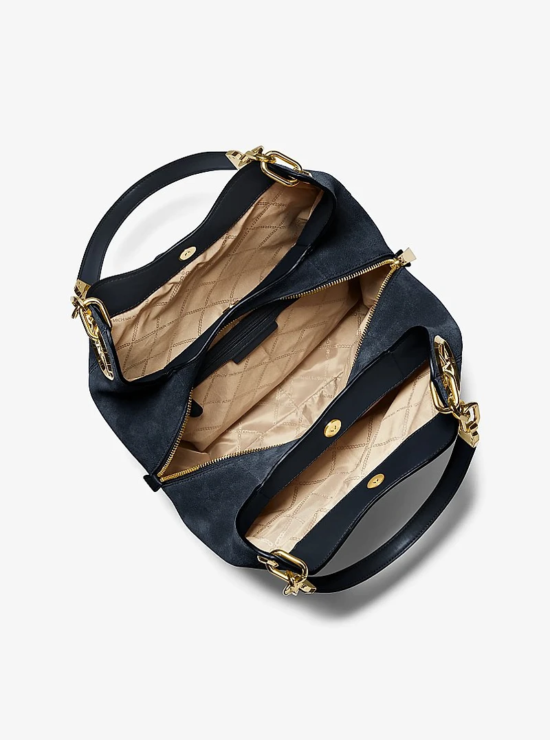 Lillie Large Suede Shoulder Bag