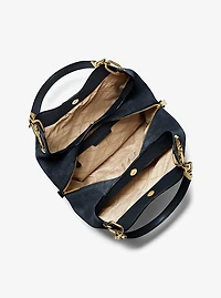 Lillie Large Suede Shoulder Bag