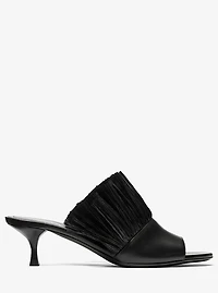 Catarina Leather and Fringe Mule