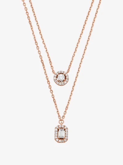 Precious Metal-Plated Double Layered Necklace