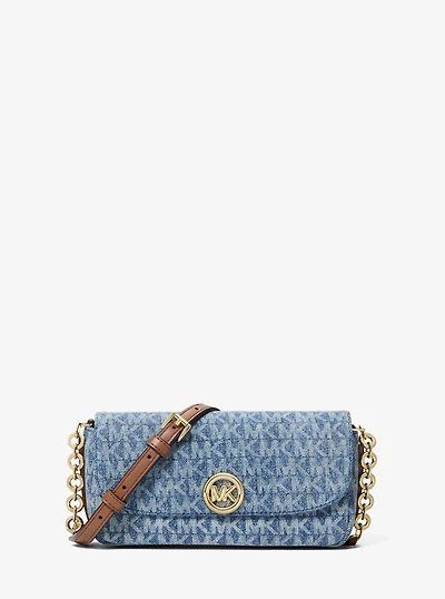 Nolita Small Logo Jacquard Denim Crossbody Bag
