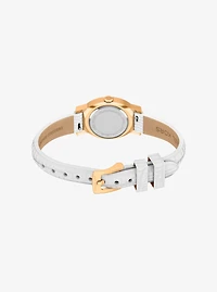 Petite Maude Gold-Tone and Lizard Embossed Leather Watch